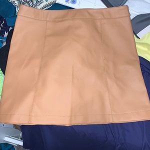 Leather mini skirt